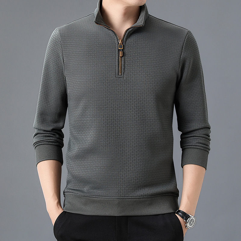 Elegante maglione da uomo in maglia con zip: un'opzione elegante e confortevole per le giornate fredde
