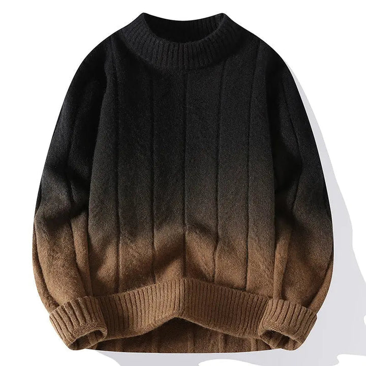 Elegante maglione da uomo in maglia con un'accattivante sfumatura di colore per un look elegante