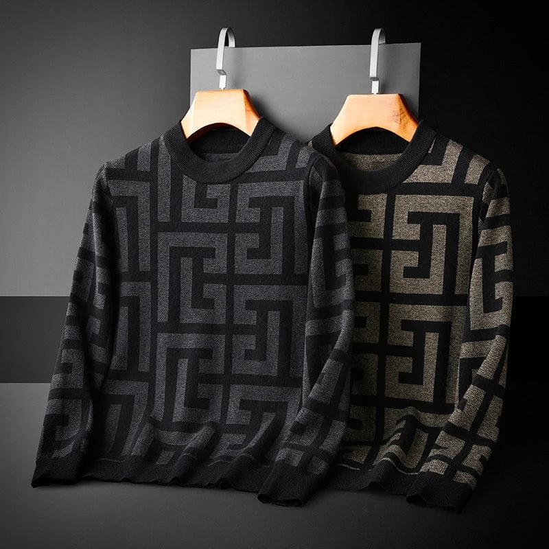 Elegante maglione da uomo in maglia dal design classico e raffinato