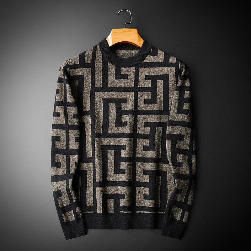 Elegante maglione da uomo in maglia dal design classico e raffinato