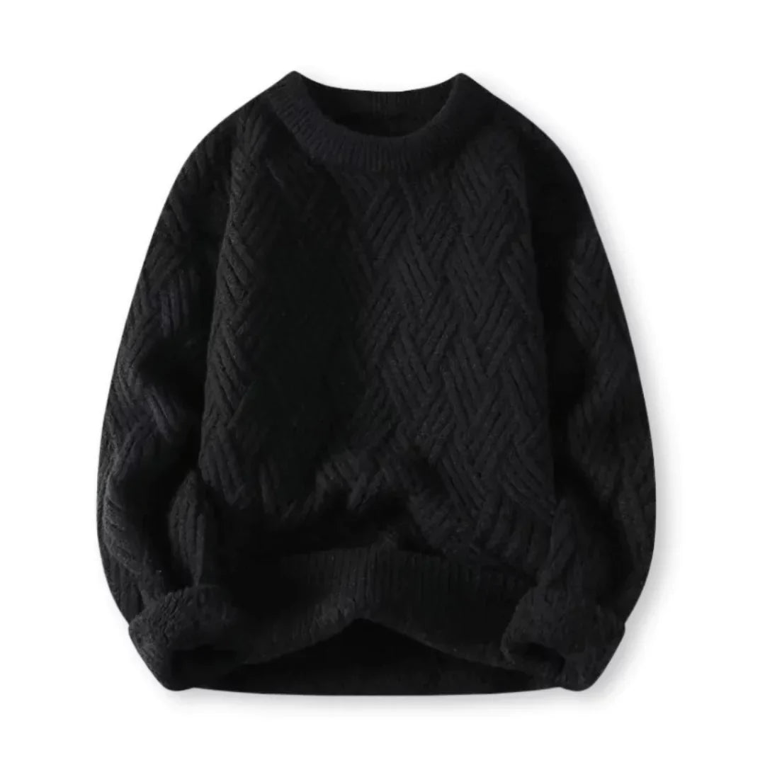Elegante maglione da uomo in twill di lana - eleganza e comfort per tutti i giorni