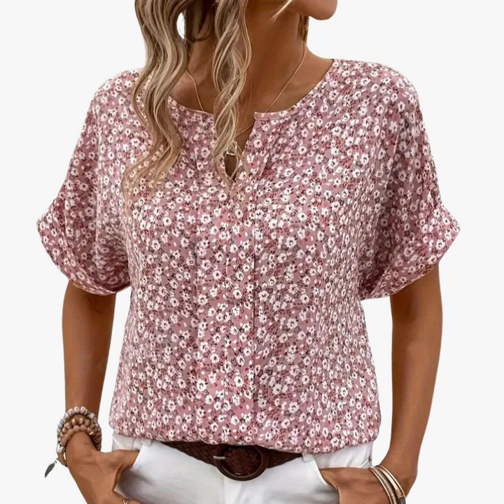 Elegante camicetta da donna con motivo floreale in stile vintage - eleganza e look unico