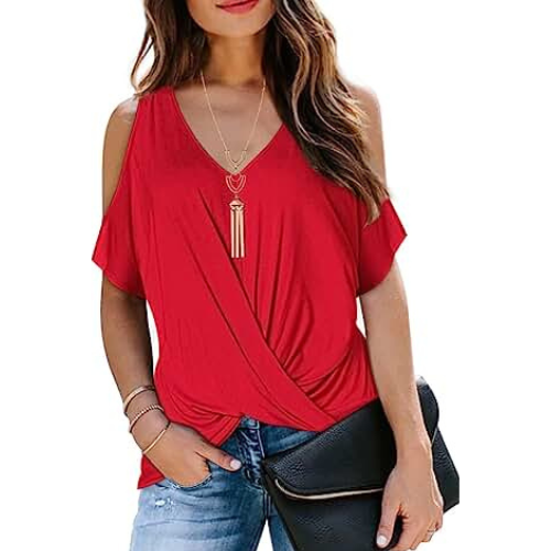 Elegante top da donna con scollo a V e spalle scoperte: una scelta elegante per ogni occasione