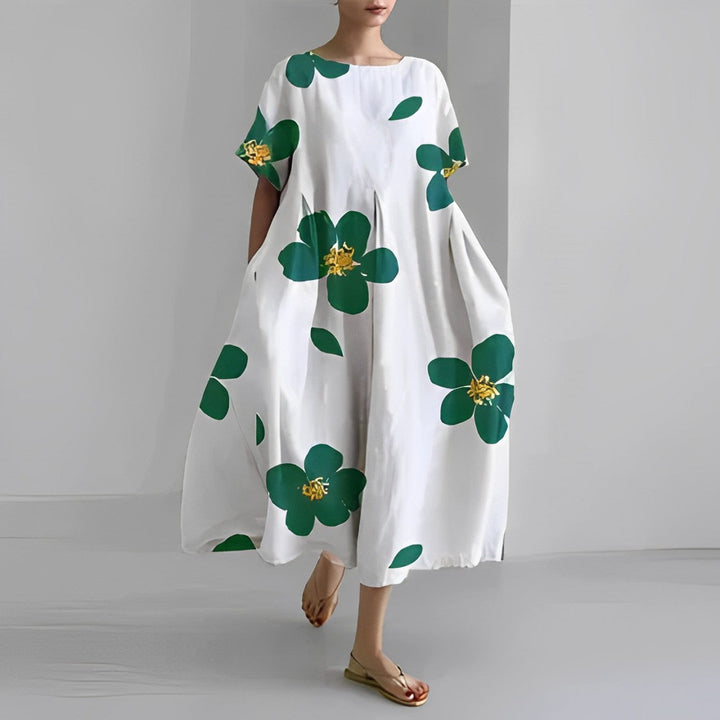 Genova™️ - Abito con Fantasia Floreale Boho