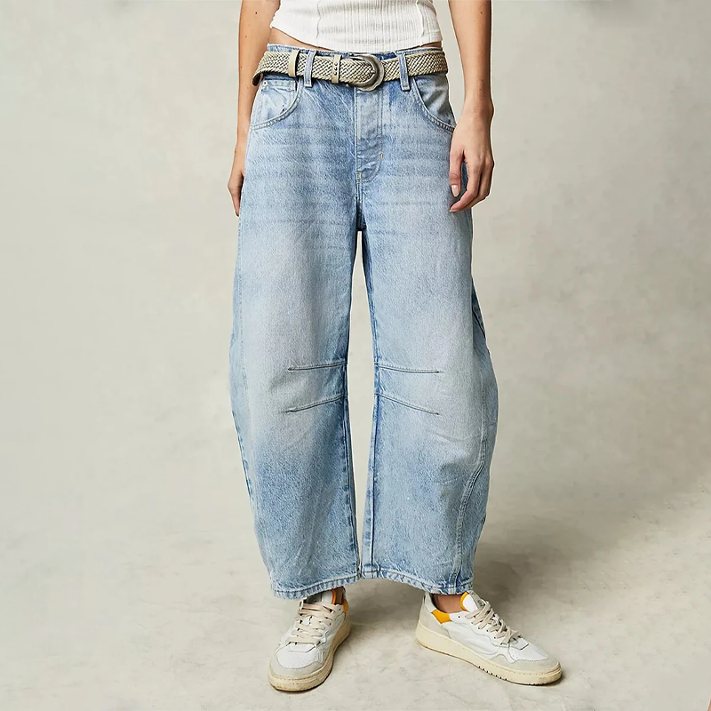 Jeans da donna alla moda a gamba larga - stile e comfort per tutti i giorni