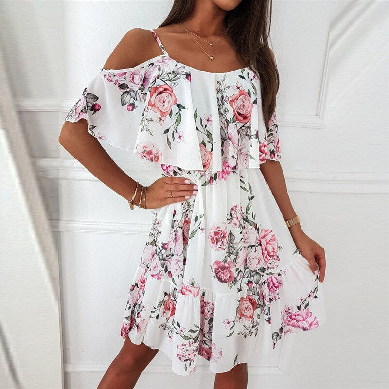 Abito da donna elegante con motivo floreale - eleganza e fascino femminile