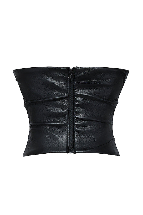 Helisara - Top Corsetto di Pelle Vegana di Lusso