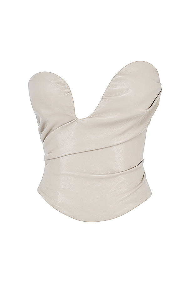 Helisara - Top Corsetto di Pelle Vegana di Lusso