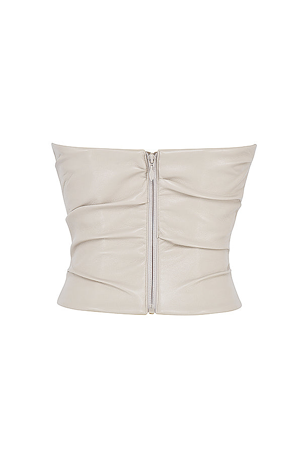 Helisara - Top Corsetto di Pelle Vegana di Lusso
