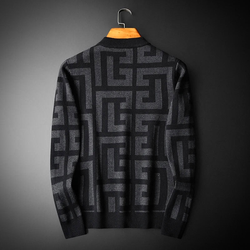 Elegante maglione da uomo in maglia dal design classico e raffinato