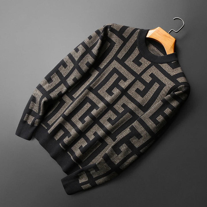 Elegante maglione da uomo in maglia dal design classico e raffinato