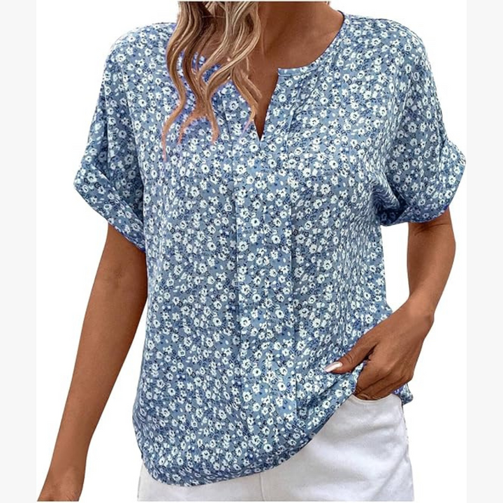 Elegante camicetta da donna con motivo floreale in stile vintage - eleganza e look unico
