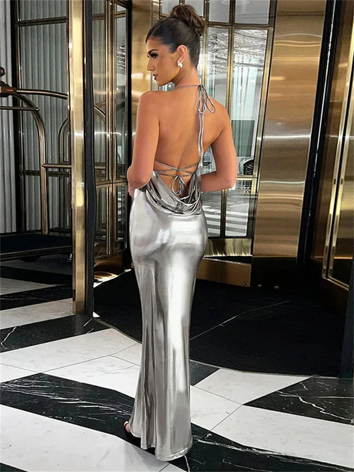 Dalice - Stijlvolle Halter Maxi-jurk voor een Verfijnde Look