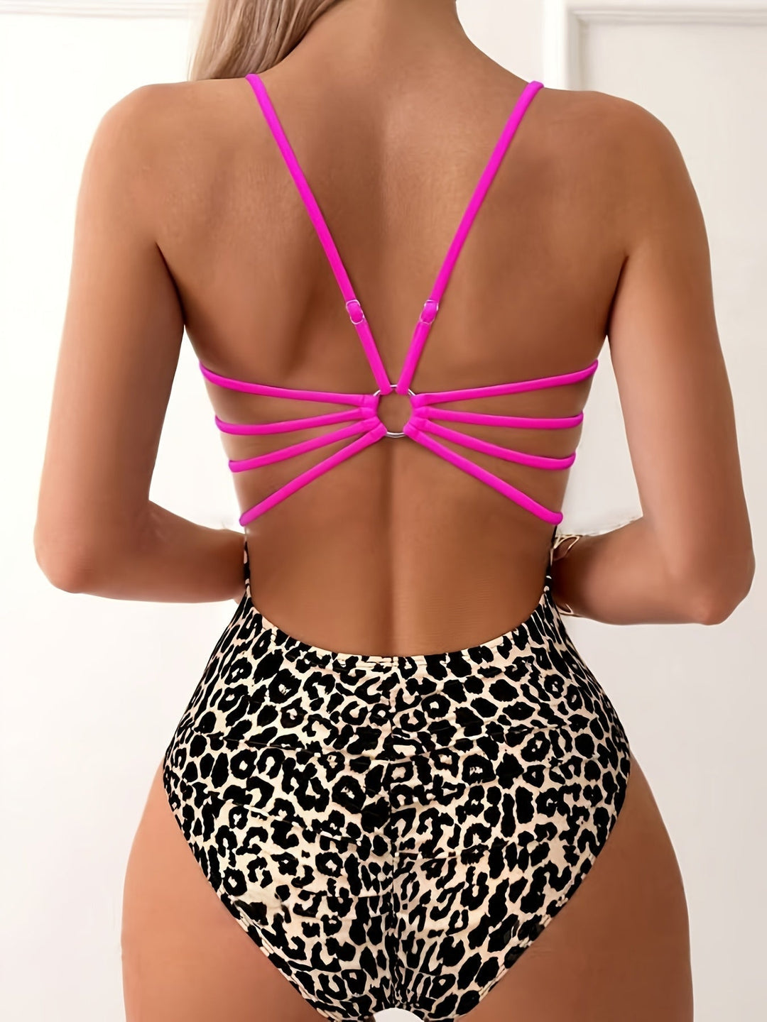 Dany | Badpak con stampa luipaardica e zip aperte per un look sexy e divertente