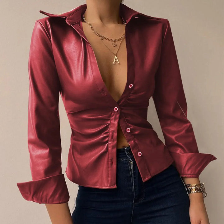 <p>Elegante Blusa in Pelle Jorien per un Look Stile e Raffinato</p>