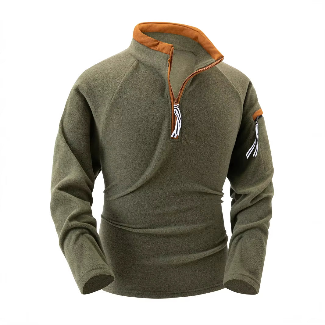 Elegante e caldo maglione da uomo con elegante collo alto e chiusura a cerniera