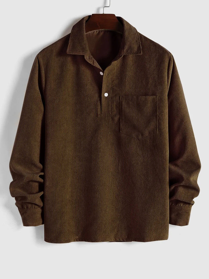 Camicia da uomo in velluto a coste - un look comodo ed elegante con maniche lunghe