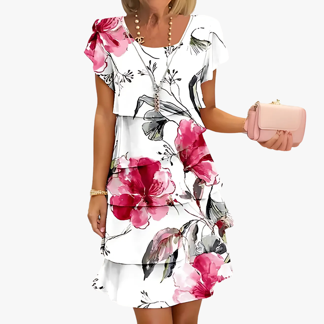 Maxi abito da donna elegante e femminile con stampa floreale