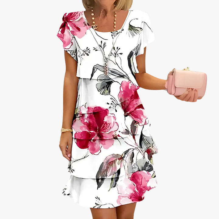 Maxi abito da donna elegante e femminile con stampa floreale