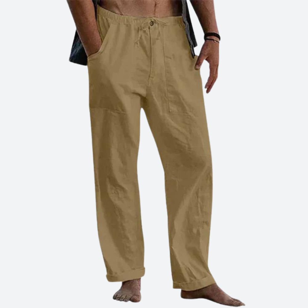 Dames - Luxe Lichte Linnen Broek - Ademend en Comfortabel - Ideaal voor Zomerlooks