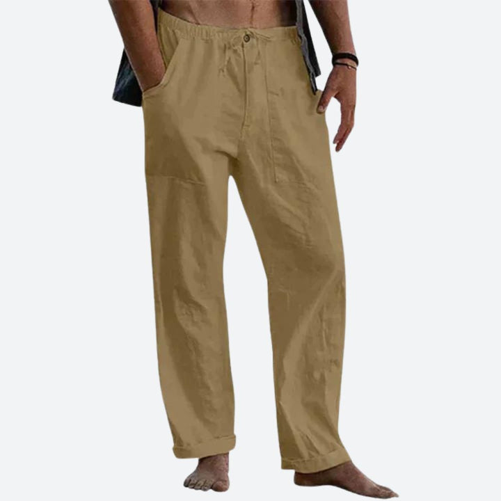 Dames - Luxe Lichte Linnen Broek - Ademend en Comfortabel - Ideaal voor Zomerlooks