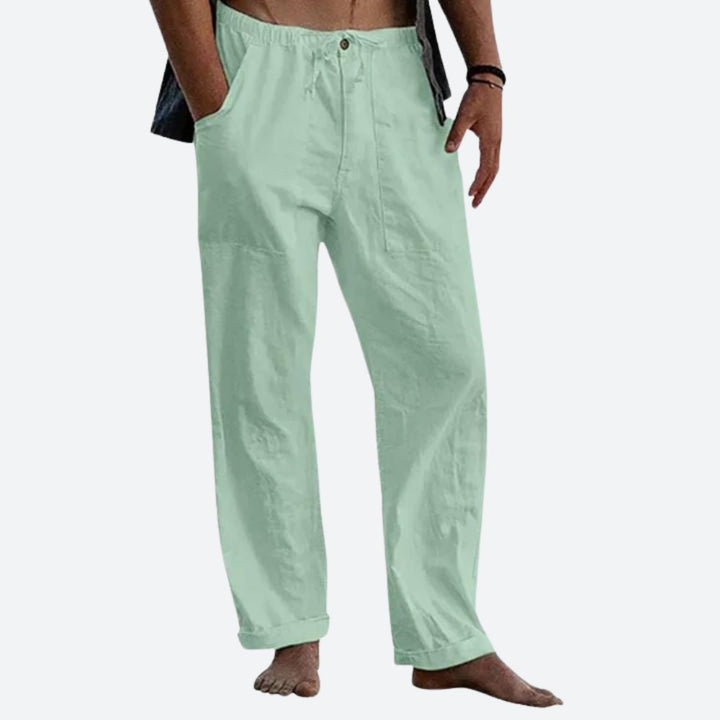 Dames - Luxe Lichte Linnen Broek - Ademend en Comfortabel - Ideaal voor Zomerlooks