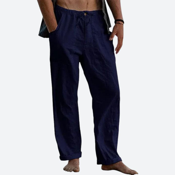Dames - Luxe Lichte Linnen Broek - Ademend en Comfortabel - Ideaal voor Zomerlooks