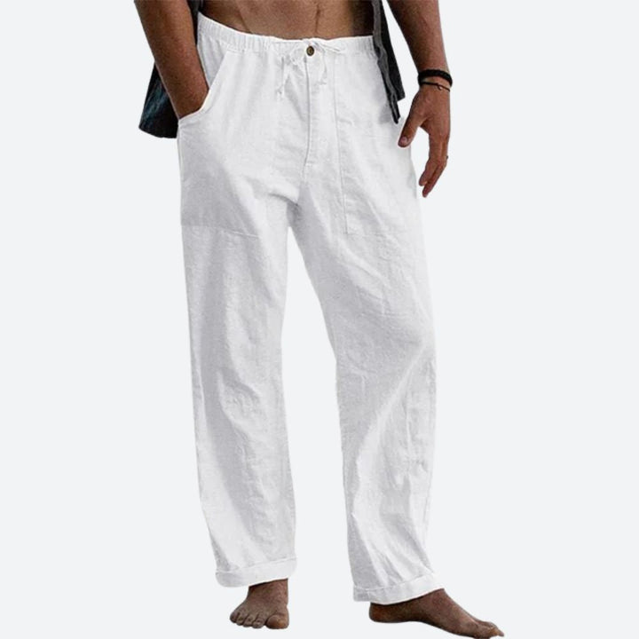 Dames - Luxe Lichte Linnen Broek - Ademend en Comfortabel - Ideaal voor Zomerlooks