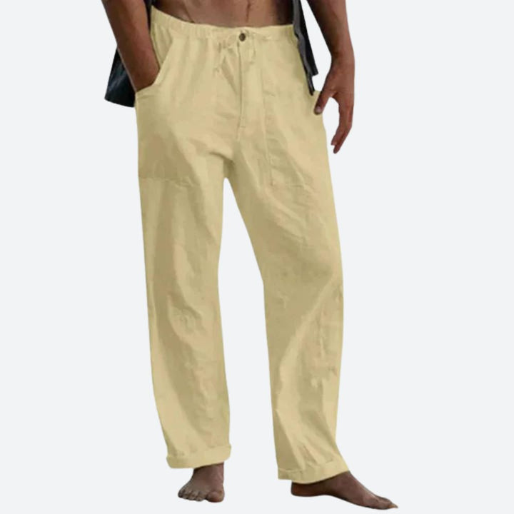 Dames - Luxe Lichte Linnen Broek - Ademend en Comfortabel - Ideaal voor Zomerlooks