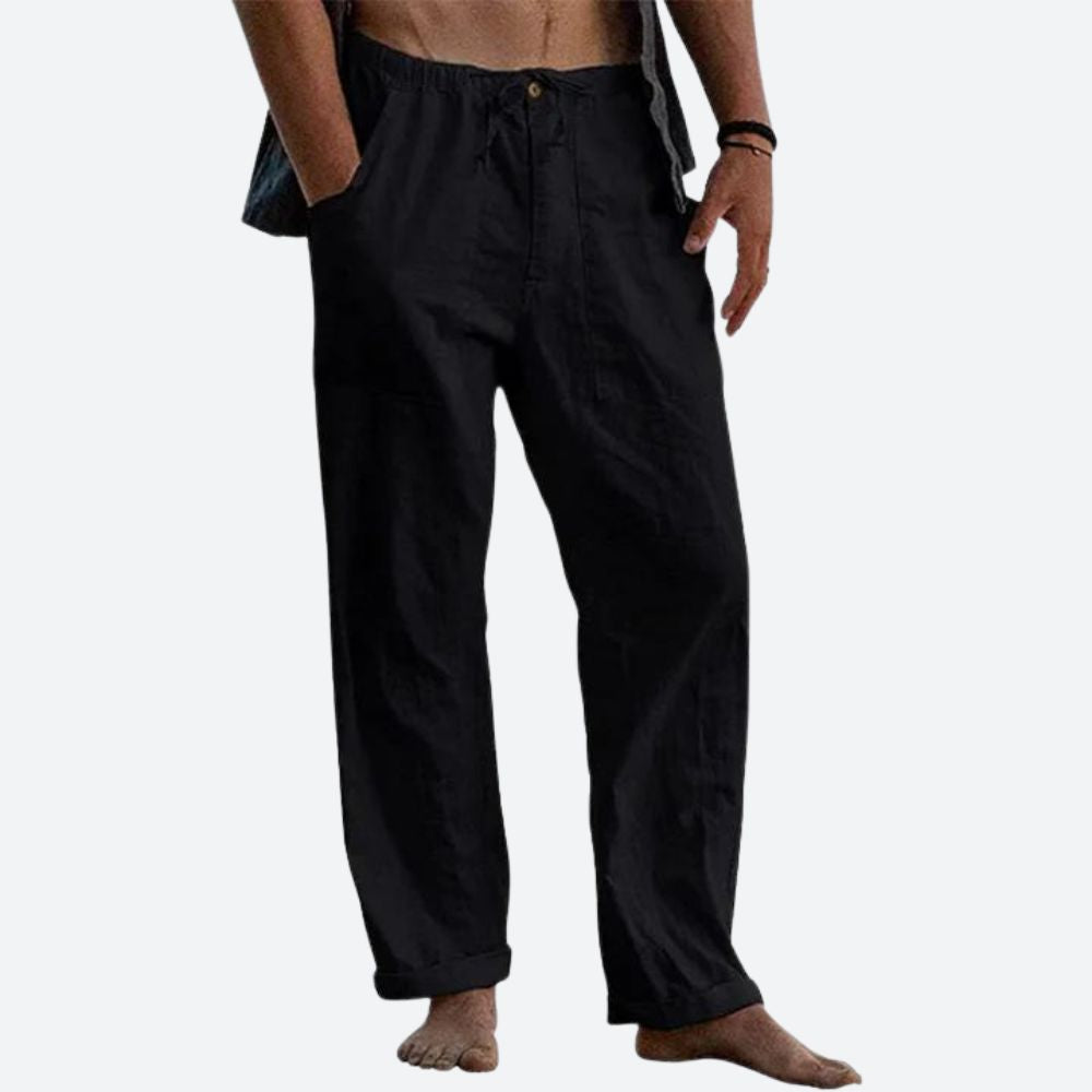 Dames - Luxe Lichte Linnen Broek - Ademend en Comfortabel - Ideaal voor Zomerlooks