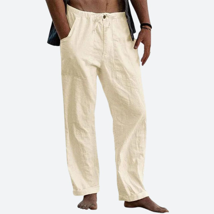 Dames - Luxe Lichte Linnen Broek - Ademend en Comfortabel - Ideaal voor Zomerlooks
