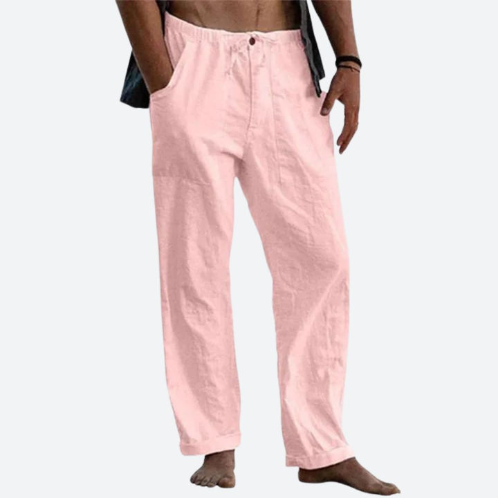 Dames - Luxe Lichte Linnen Broek - Ademend en Comfortabel - Ideaal voor Zomerlooks