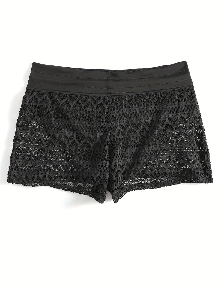 Mirella Boho Strandshort met Luxe Gehaakte Kant voor een Stralende Zomerstijl
