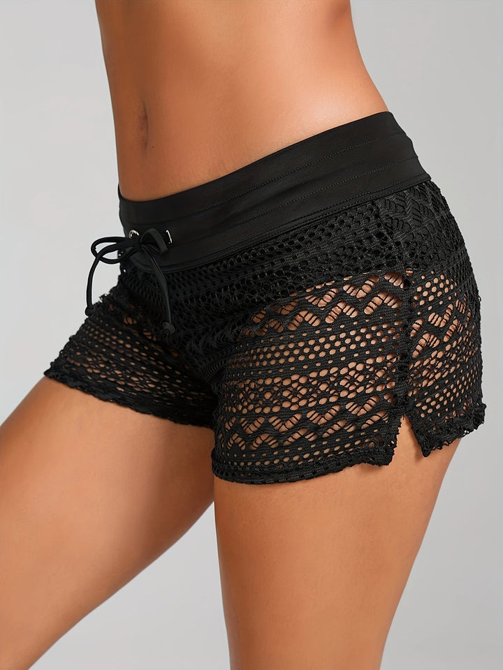 Mirella Boho Strandshort met Luxe Gehaakte Kant voor een Stralende Zomerstijl