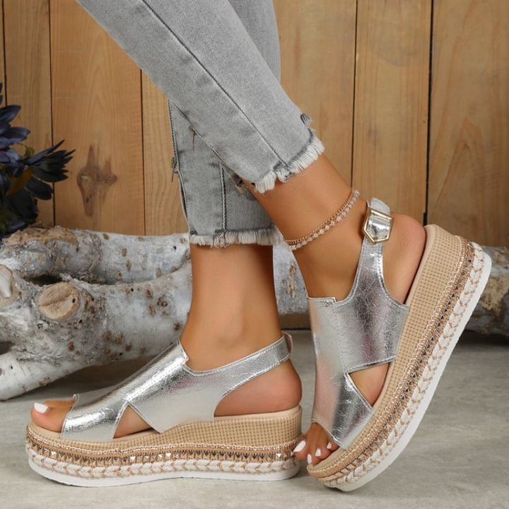 Gabriela™ - Sandali con Zeppa e Fibbia alla Caviglia