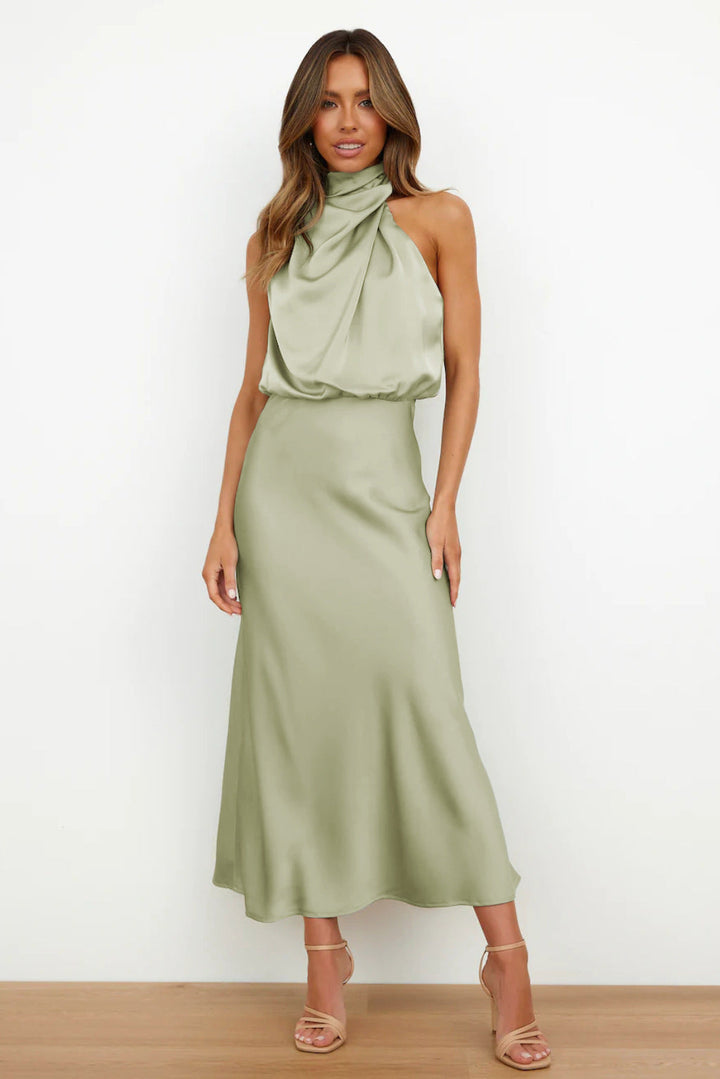 Yara - Elegante Midi Jurk met Trendy Halslijn