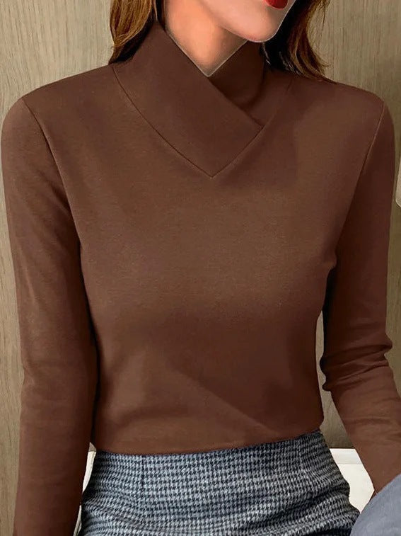 Dalila™ - Camicetta dolcevita elegante con taglio a V