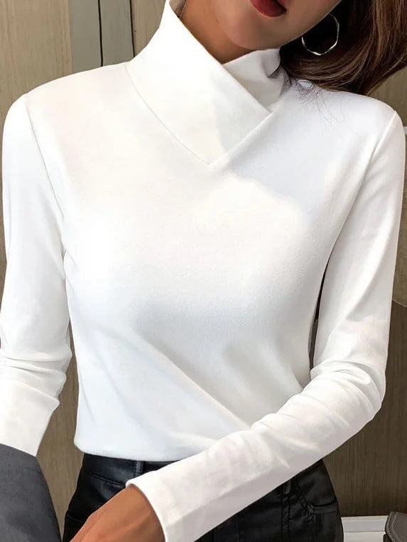 Dalila™ - Camicetta dolcevita elegante con taglio a V