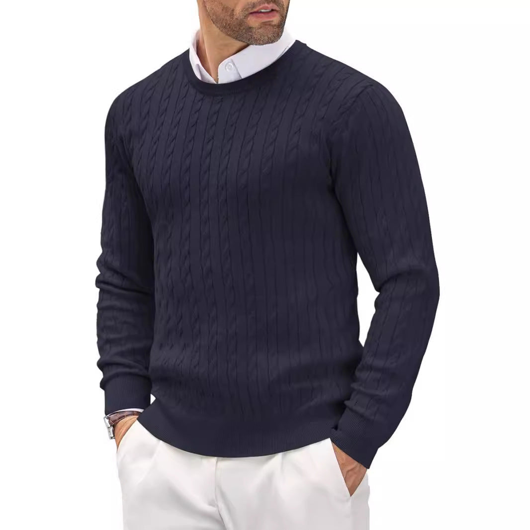 Elegante maglione da uomo a maglia fine con scollo rotondo: un'aggiunta versatile ed elegante a qualsiasi abbigliamento