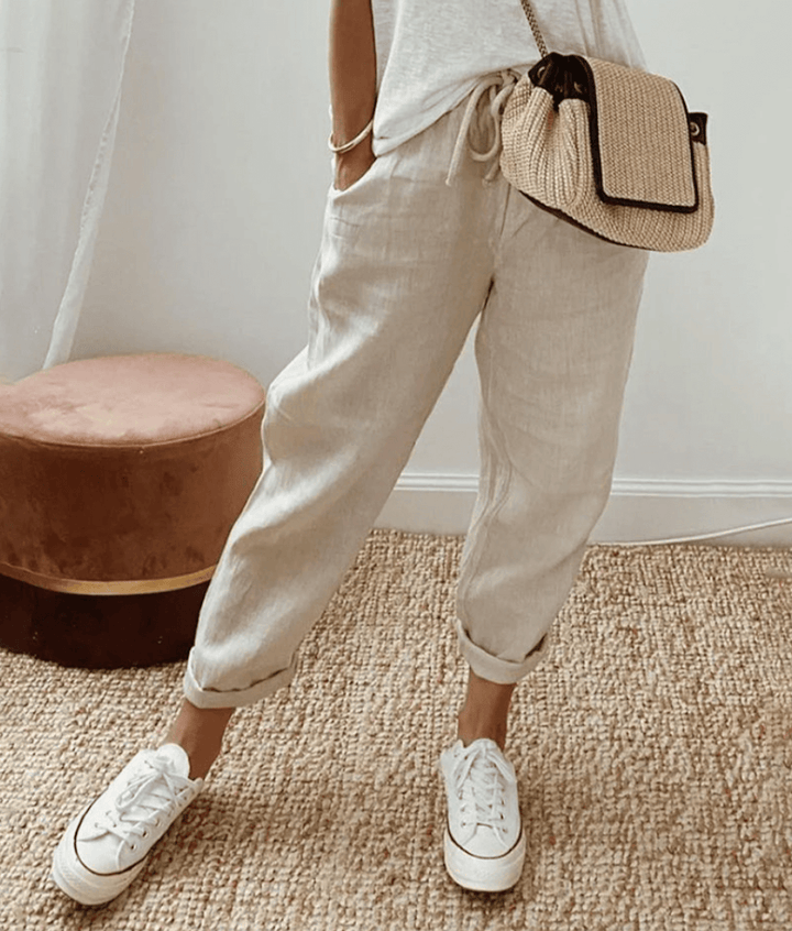 Pantaloni eleganti in cotone Beatrice™ - Stile e comfort per ogni occasione!