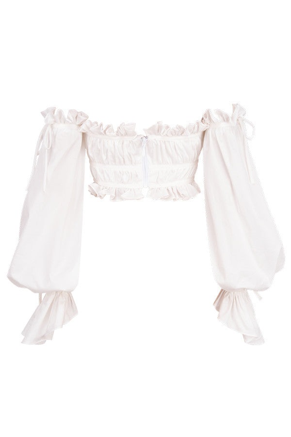 <div>Chic Helivienne - Elegante Blusa Bianca Off-Shoulder</div>