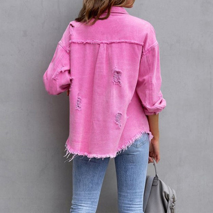 Micola™ - Camicia di Jeans Strappata a Maniche Lunghe