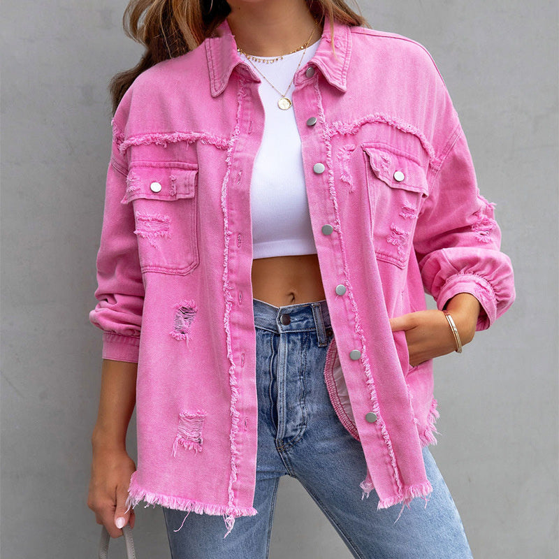 Alessia™ - Giacca di Jeans Strappata