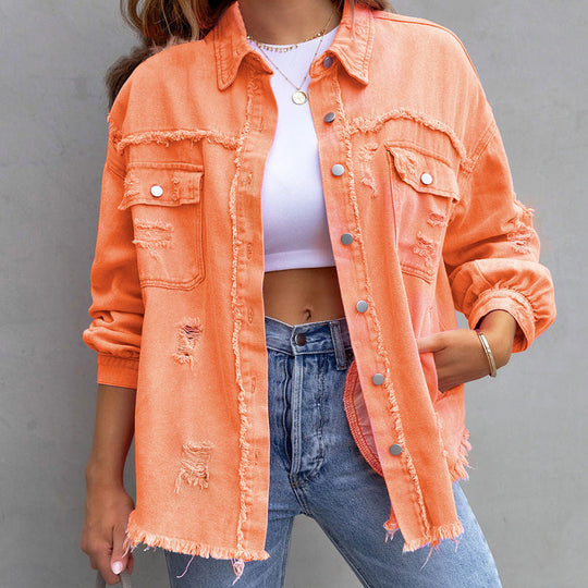 Alessia™ - Giacca di Jeans Strappata