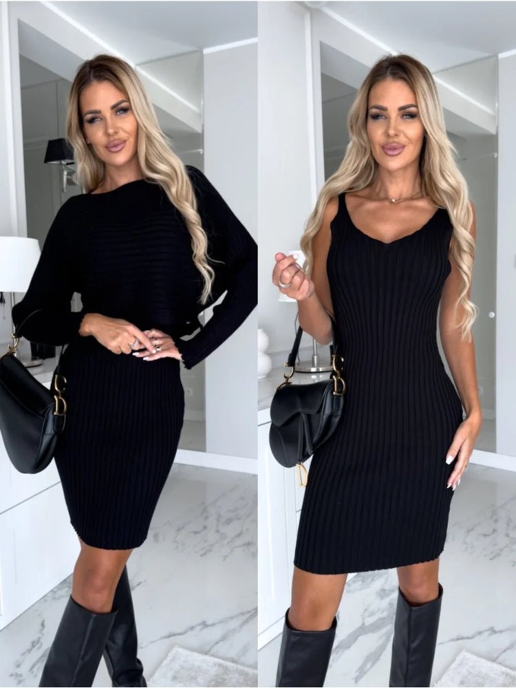 Chic Alicia - Set van 2 Gebreide Mini Jurken