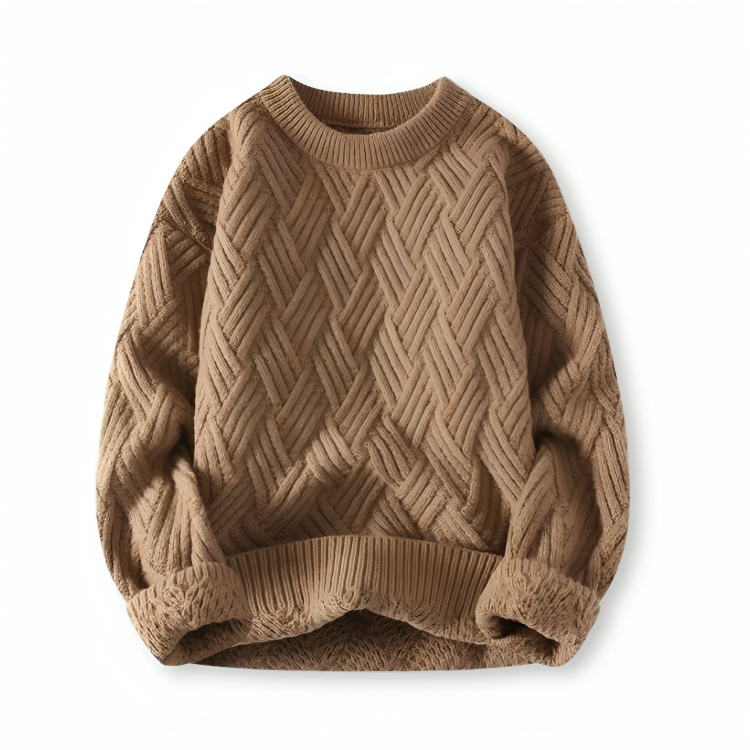 Elegante maglione da uomo in twill di lana - eleganza e comfort per tutti i giorni