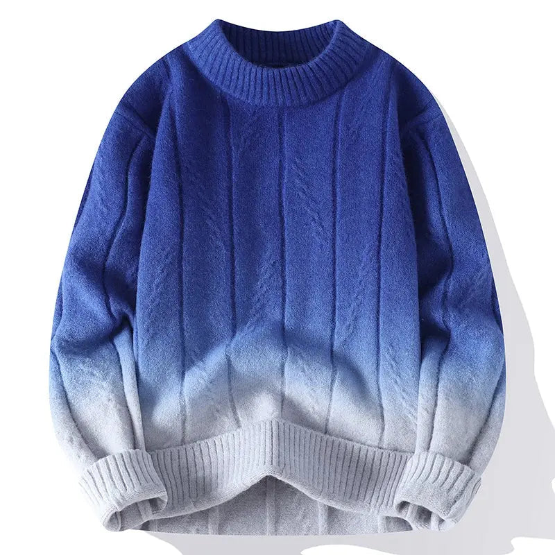 Elegante maglione da uomo in maglia con un'accattivante sfumatura di colore per un look elegante
