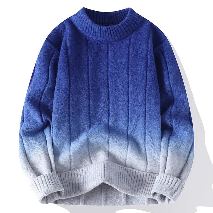 Elegante maglione da uomo in maglia con un'accattivante sfumatura di colore per un look elegante