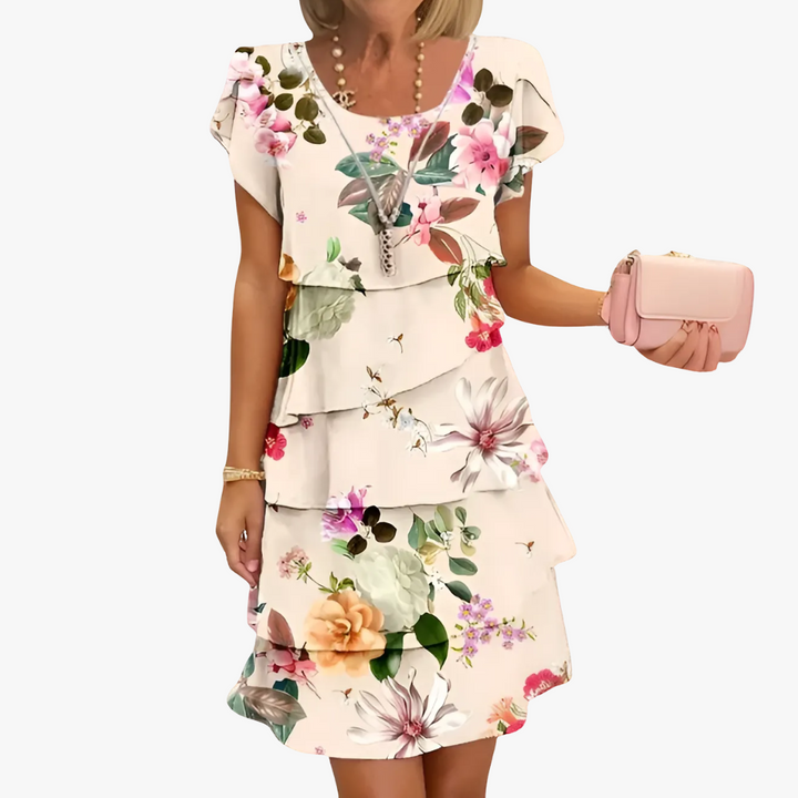 Maxi abito da donna elegante e femminile con stampa floreale