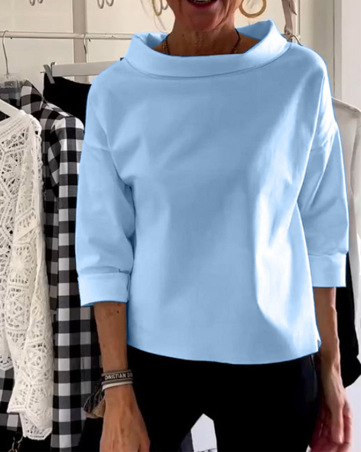 Lara - Top Casual Monocromatico Elegante
